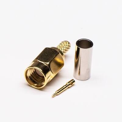 Buy SSMA RF Connector Male Crimp Type for RG316 RG174 Coaxial Cable with DC-35GHz Frequency Range, IP67 Waterproof Sealing, and Gold-Plated Brass Contact online manufacture