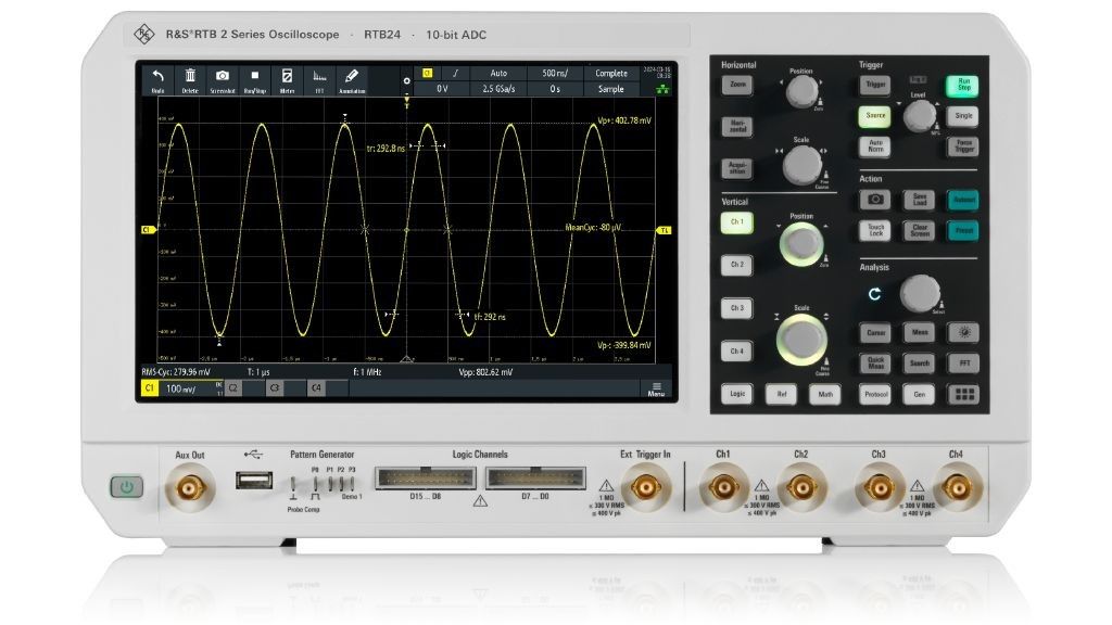 RTB 2 Series Oscilloscope with 10-bit ADC & Touchscreen